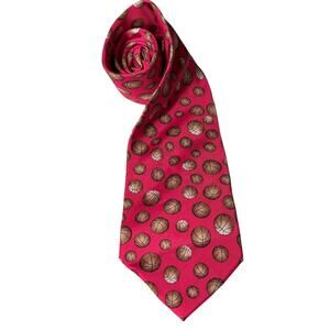 Utopia Red Metallic Basketball Silk Necktie — Retro Preppy Statement Tie